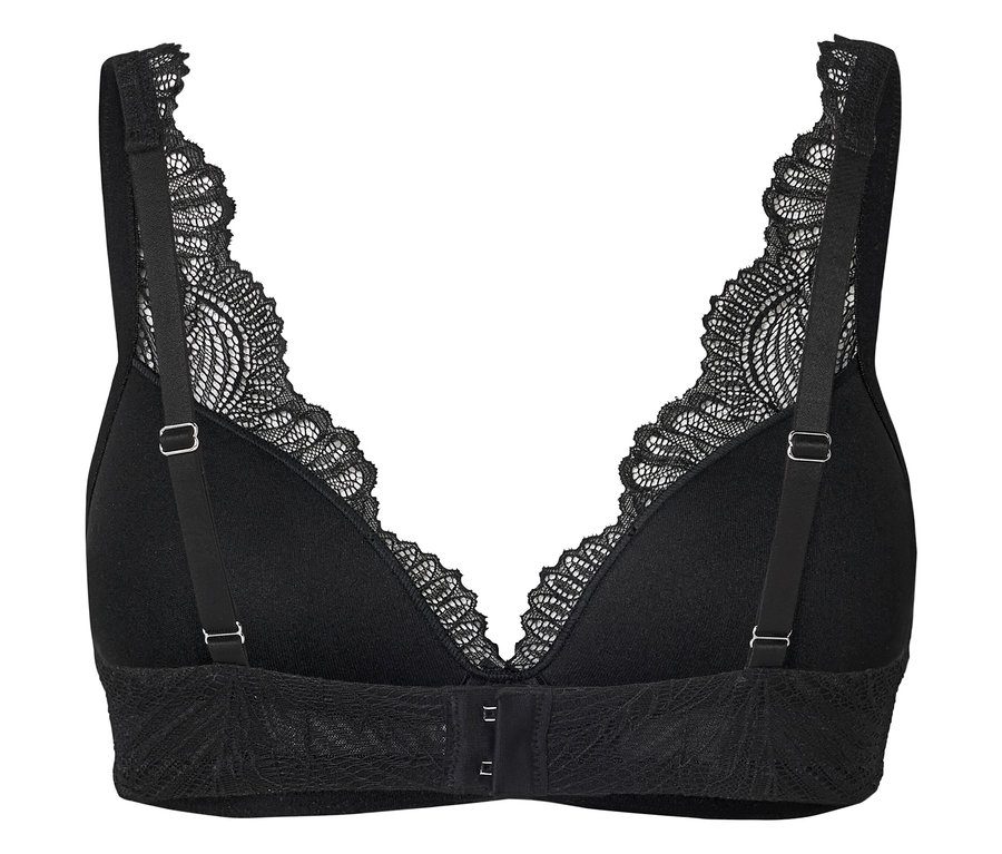Soutien-gorge noir avec bordure en dentelle.