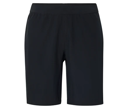 Shorts de sport noirs avec ceinture élastique.