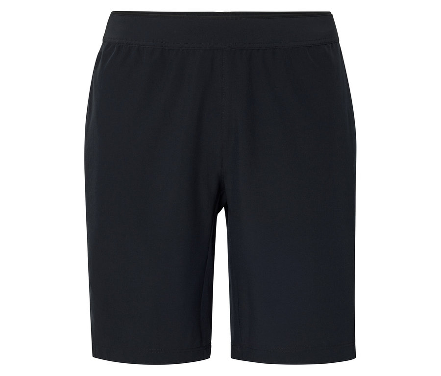 Shorts de sport noirs avec ceinture élastique.