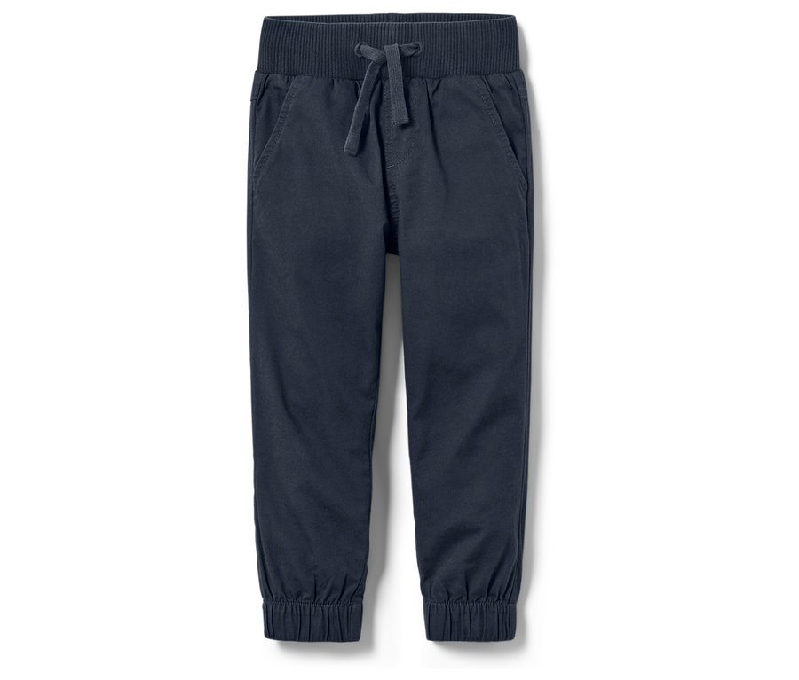 Pantalon de jogging bleu marine avec taille élastique et cordon de serrage.