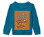 Sweat-shirt bleu avec un imprimé Hot Wheels d'une voiture rouge.