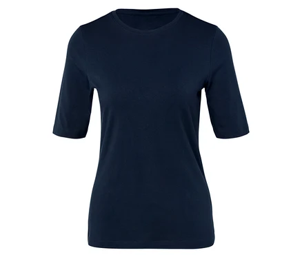 T-shirt bleu marine à manches courtes.