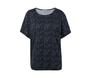 Bleu foncé avec imprimé blanc crème