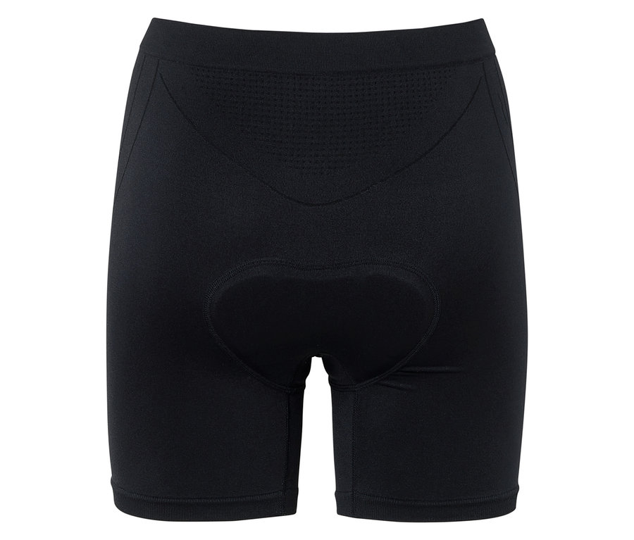 Cuissard de cycliste noir avec rembourrage, vue de dos.