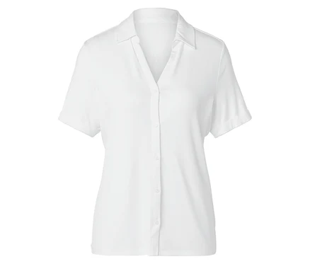 Chemise blanche à manches courtes boutonnée