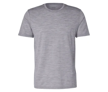 T-shirt gris chiné à manches courtes.