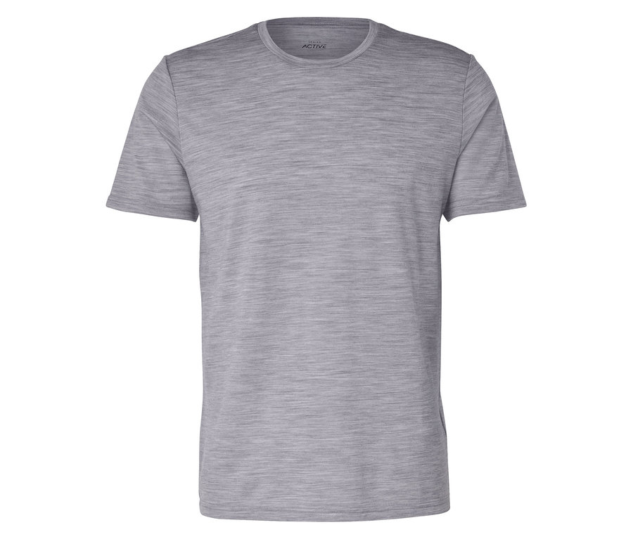 T-shirt gris chiné à manches courtes.