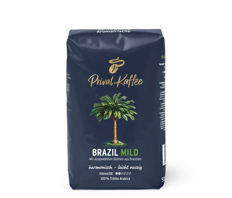 Paquet de café en grains Privat Kaffee Brazil Mild en grains – 500 g.