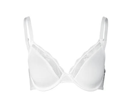 Soutien-gorge blanc avec de la dentelle.