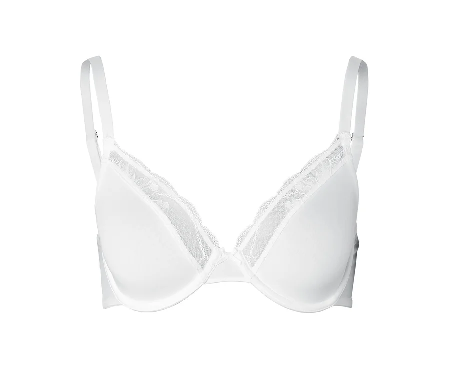 Soutien-gorge blanc avec de la dentelle.