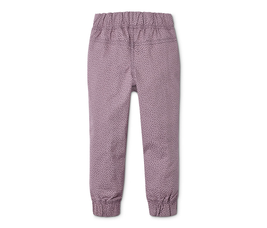 Pantalon à enfiler en coton violet avec un motif.