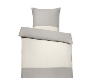 1 côté gris chiné avec des rayures beige<br>1 côté gris chiné