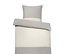 1 côté gris chiné avec des rayures beige<br>1 côté gris chiné
