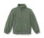 Sweat-shirt en polaire douce vert olive avec une courte fermeture éclair et une poche kangourou.