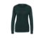 Pull en maille torsadée vert foncé.