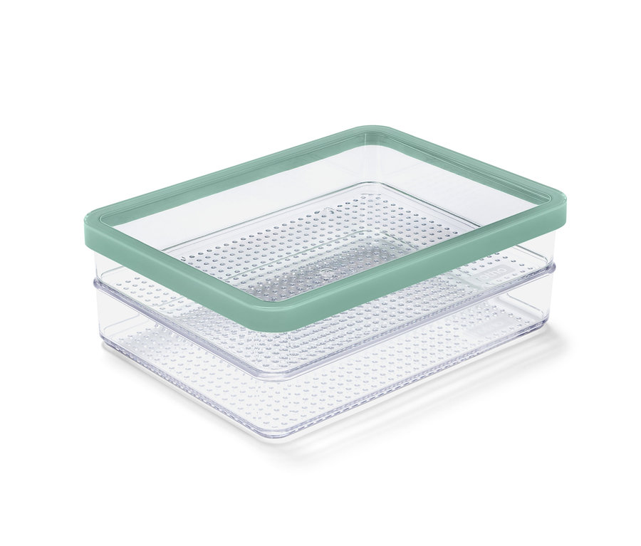 Boîtes à charcuterie avec couvercle vert clair.