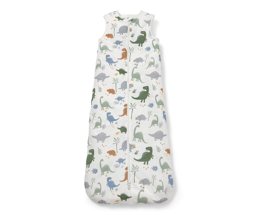 Vue d'ensemble de la gigoteuse 3 TOG, 110 cm avec motif de dinosaures.