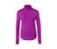 T-shirt technique thermique, rose baie fluo à manches longues et fermeture éclair au col.