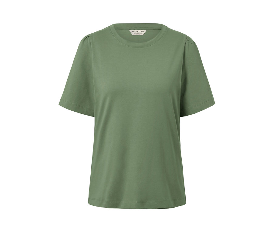 Chemise verte avec fronces.