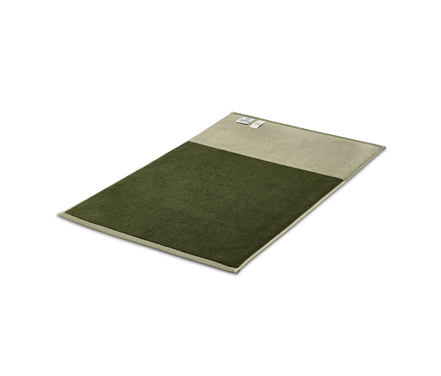 Tapis de douche en Jacquard de haute qualité, vert sable et vert mousse.