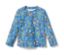 T-shirt bleu pour enfant avec protection UV 80, imprimé avec des alligators, des poissons et des plongeurs.