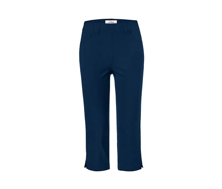 Pantalon en bengaline 3/4 bleu marine.