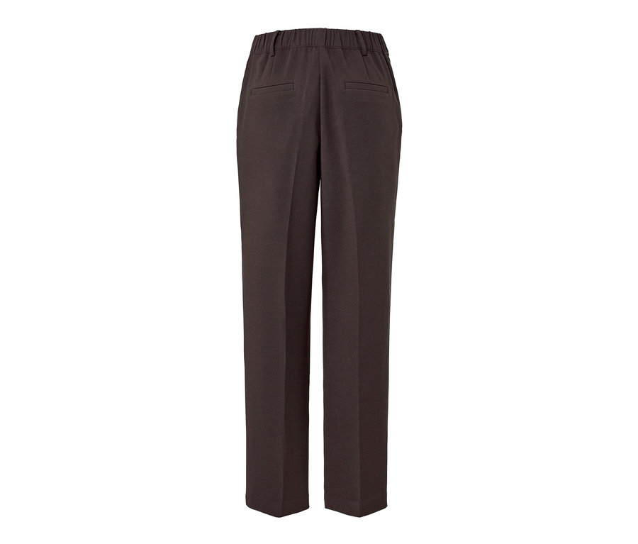 Un pantalon tissé à pinces marron.