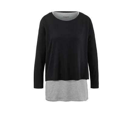 T-shirt de sport 2 en 1 noir.