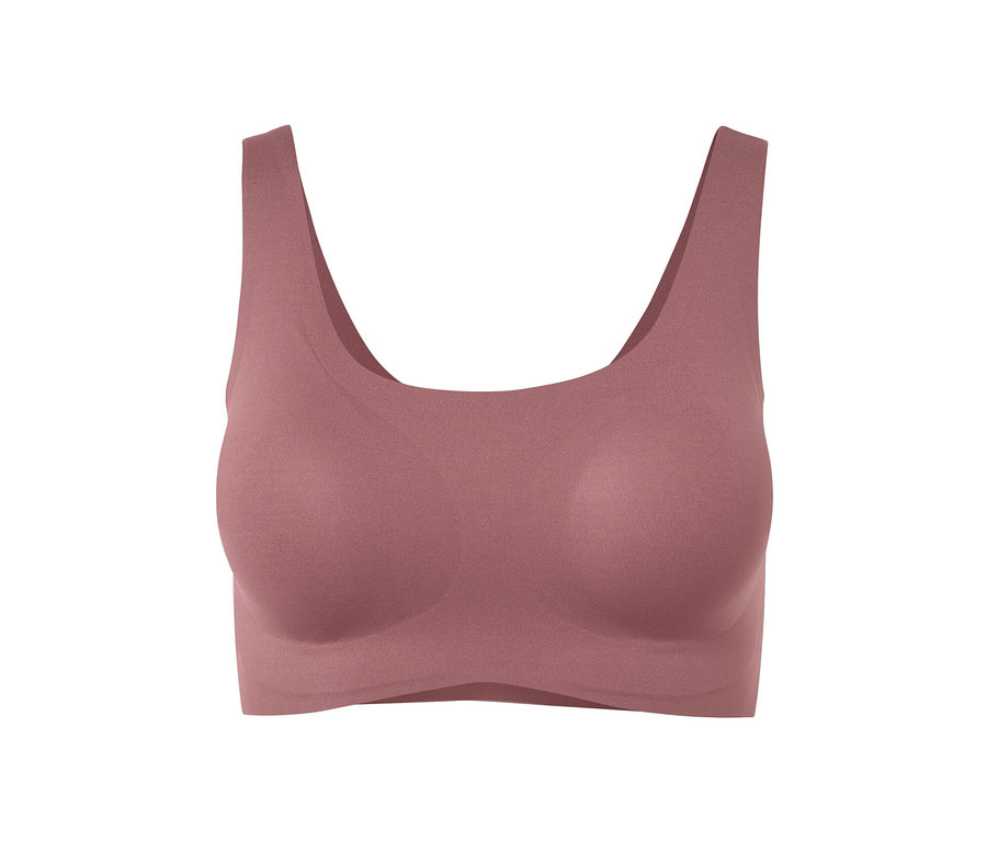 Bustier confortable « bonded », marron sur fond blanc.