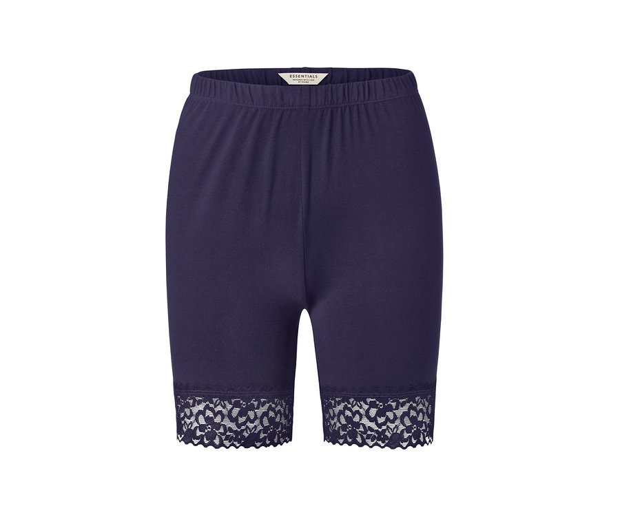 Cycliste bleu foncé avec bordure en dentelle.