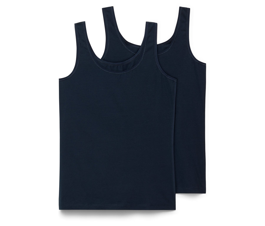 Deux maillots de corps bleu foncé l'un sur l'autre.