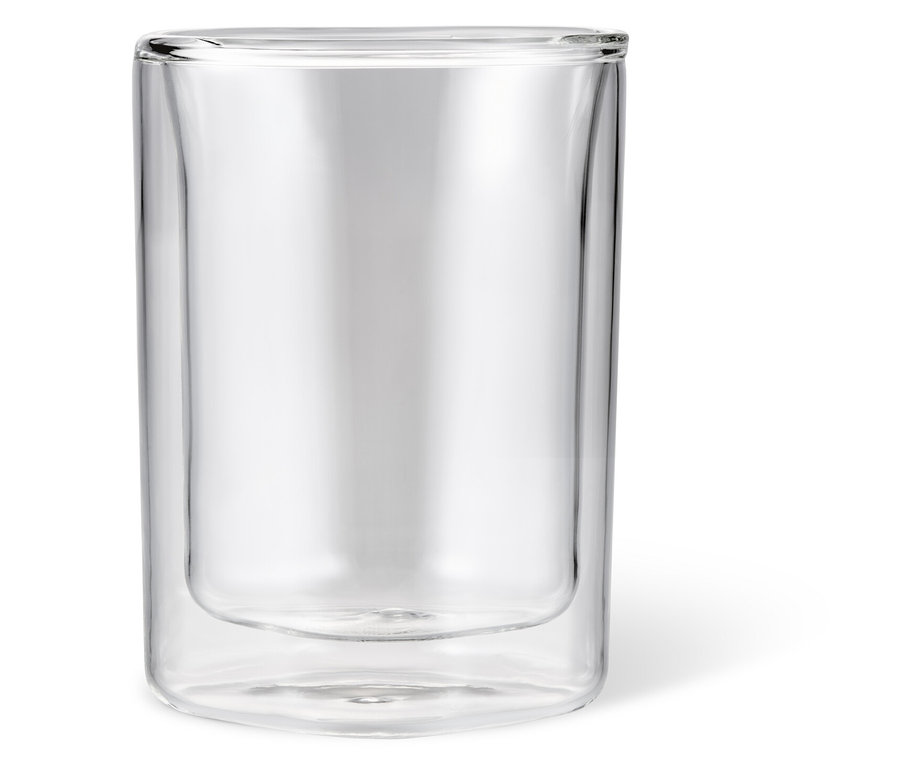 Verre à café crème vide à double paroi.