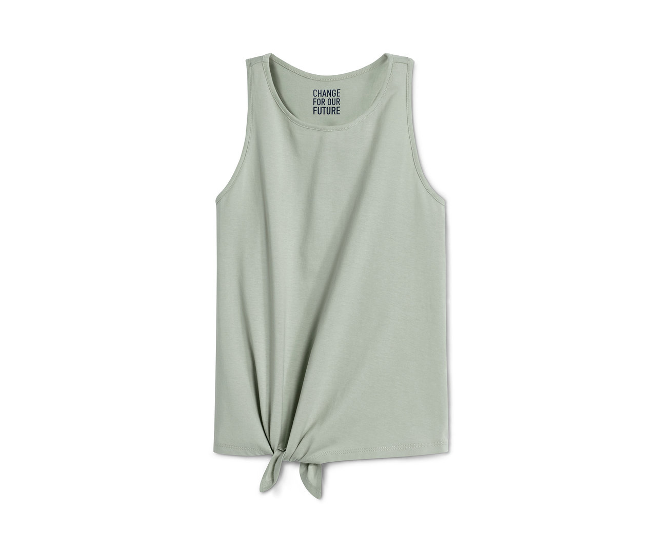 Un top vert noué, faisant partie du lot de 2 tops.