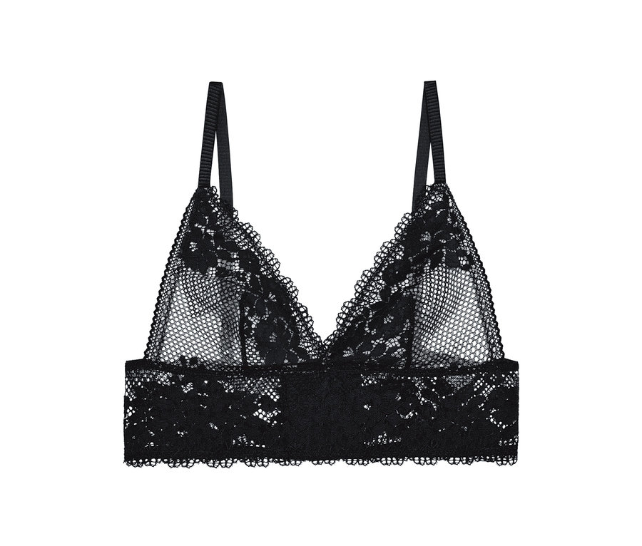 Soutien-gorge triangle sans armatures « Nina » Passionata noir avec détails en dentelle.