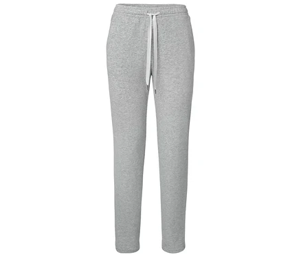 Pantalon de survêtement gris avec cordon de serrage à la taille.