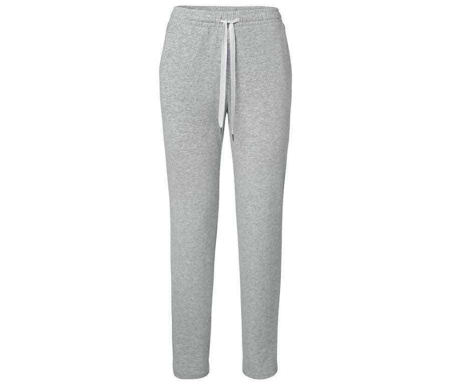 Pantalon de survêtement gris avec cordon de serrage à la taille.