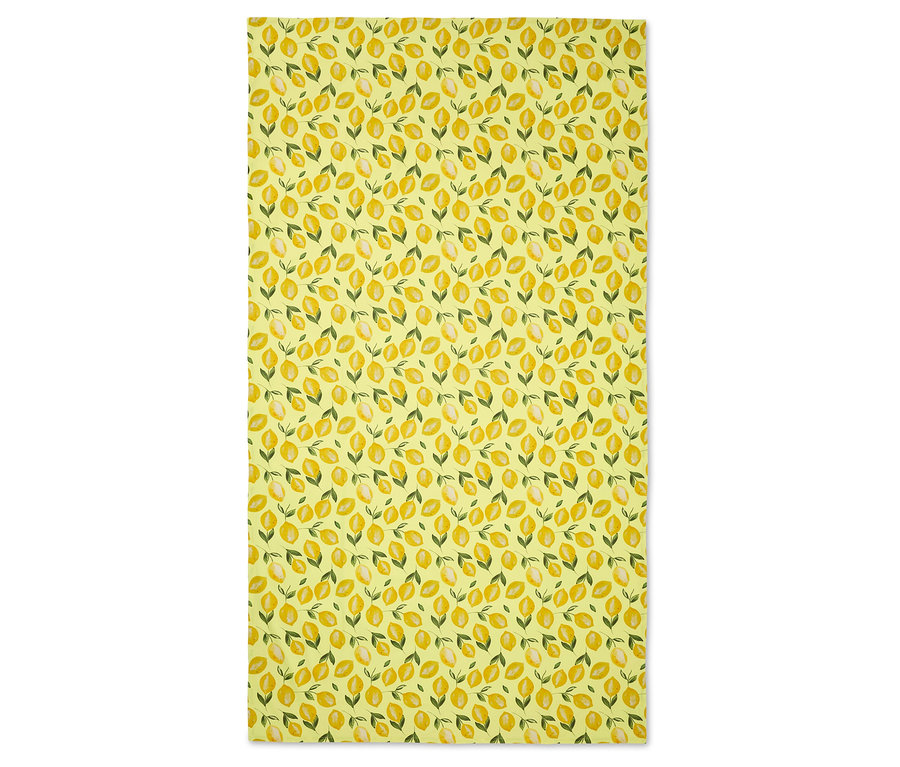 Tissu jaune avec motif de citrons.