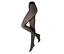 Collant noir légèrement transparent sur un fond blanc, les jambes sont légèrement croisées.