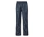 Pantalon de pluie bleu marine avec taille élastique, posé à plat.