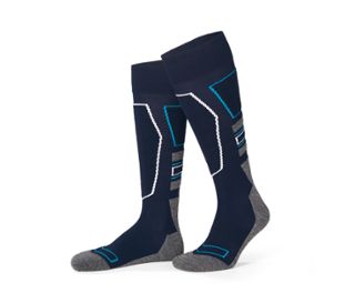 Bleu foncé-gris chiné avec motif bleu-blanc