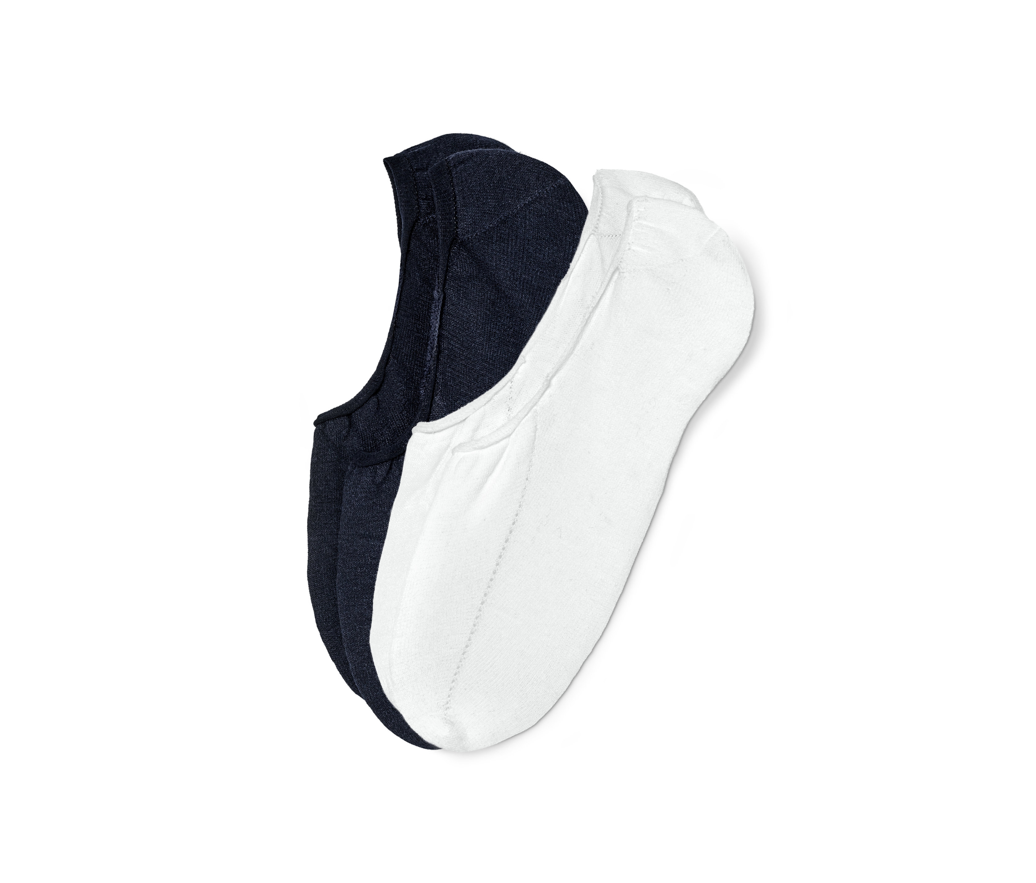 Deux paires de socquettes de sport chaudes, une bleu marine et une blanche.