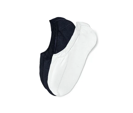 Deux paires de socquettes de sport chaudes, une bleu marine et une blanche.