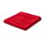 Nappe jacquard rouge pliée.