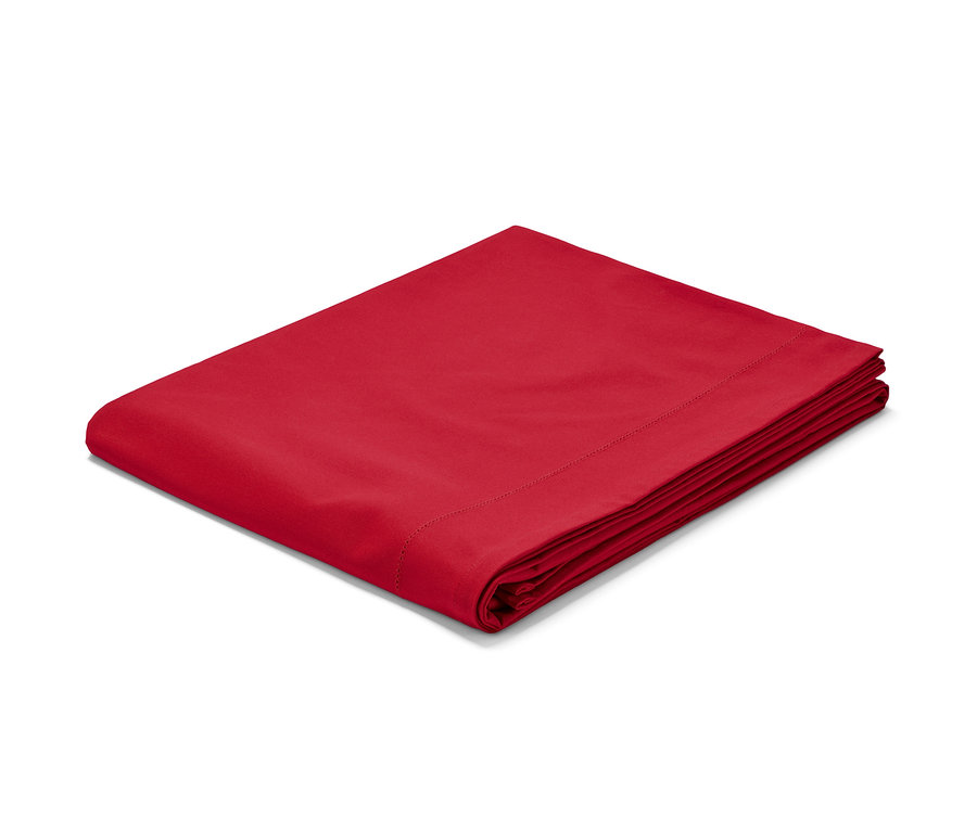 Nappe rouge pliée, grande taille.