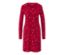 Chemise de nuit rouge à manches longues avec un imprimé d'étoiles et de lunes.