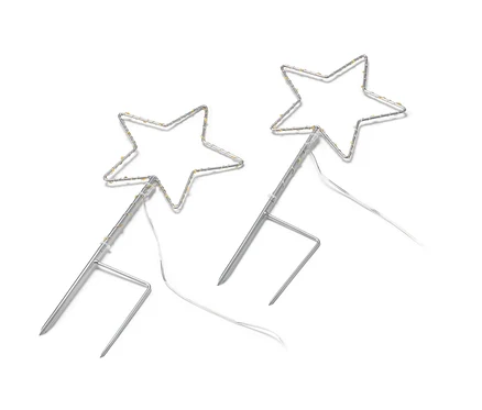 Deux petits piquets de terre à LED « étoile ».