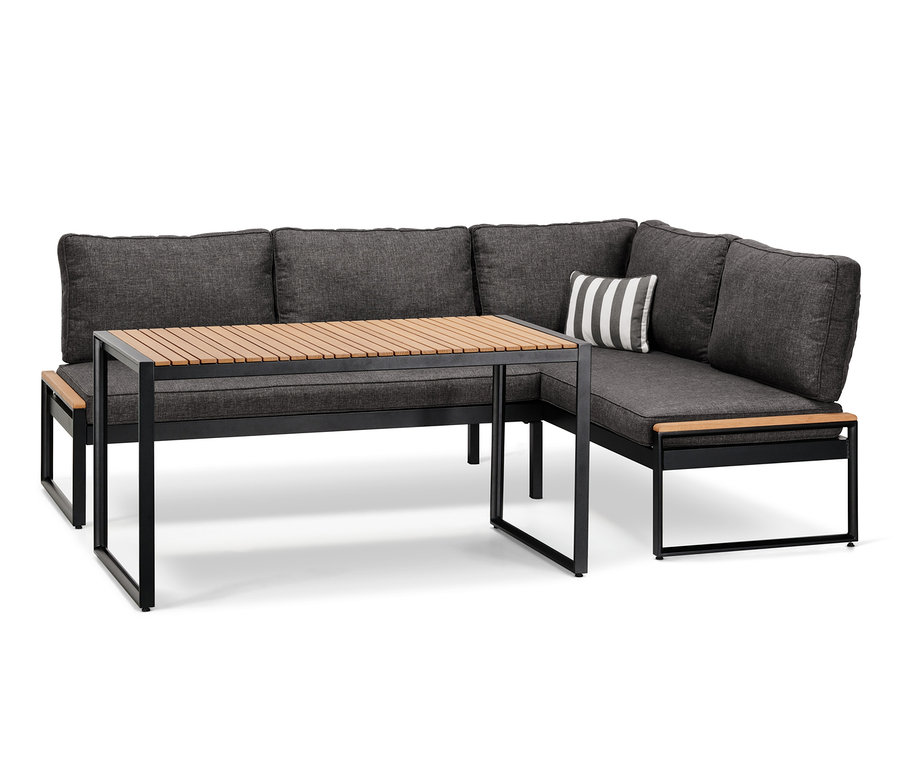 Coin dining-lounge « Elin » avec coussins premium confortables avec table à manger