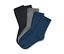 Cinq paires de chaussettes pour enfant bleu foncé et noir.