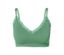 Brassière sans coutures verte avec bordure en dentelle.