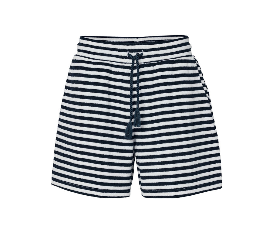 Short rayé en tissu éponge avec cordon de serrage.